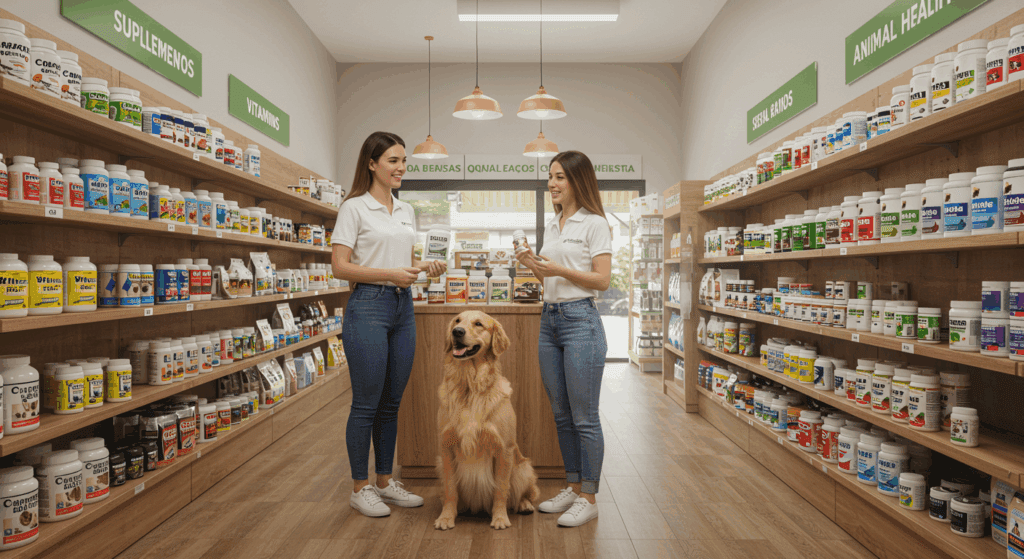 Loja de suplementos para pets em Bragança Paulista com tutora e atendente